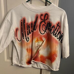 White Graphic Tee Mixed Emotion